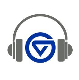 GV logo with headphones
